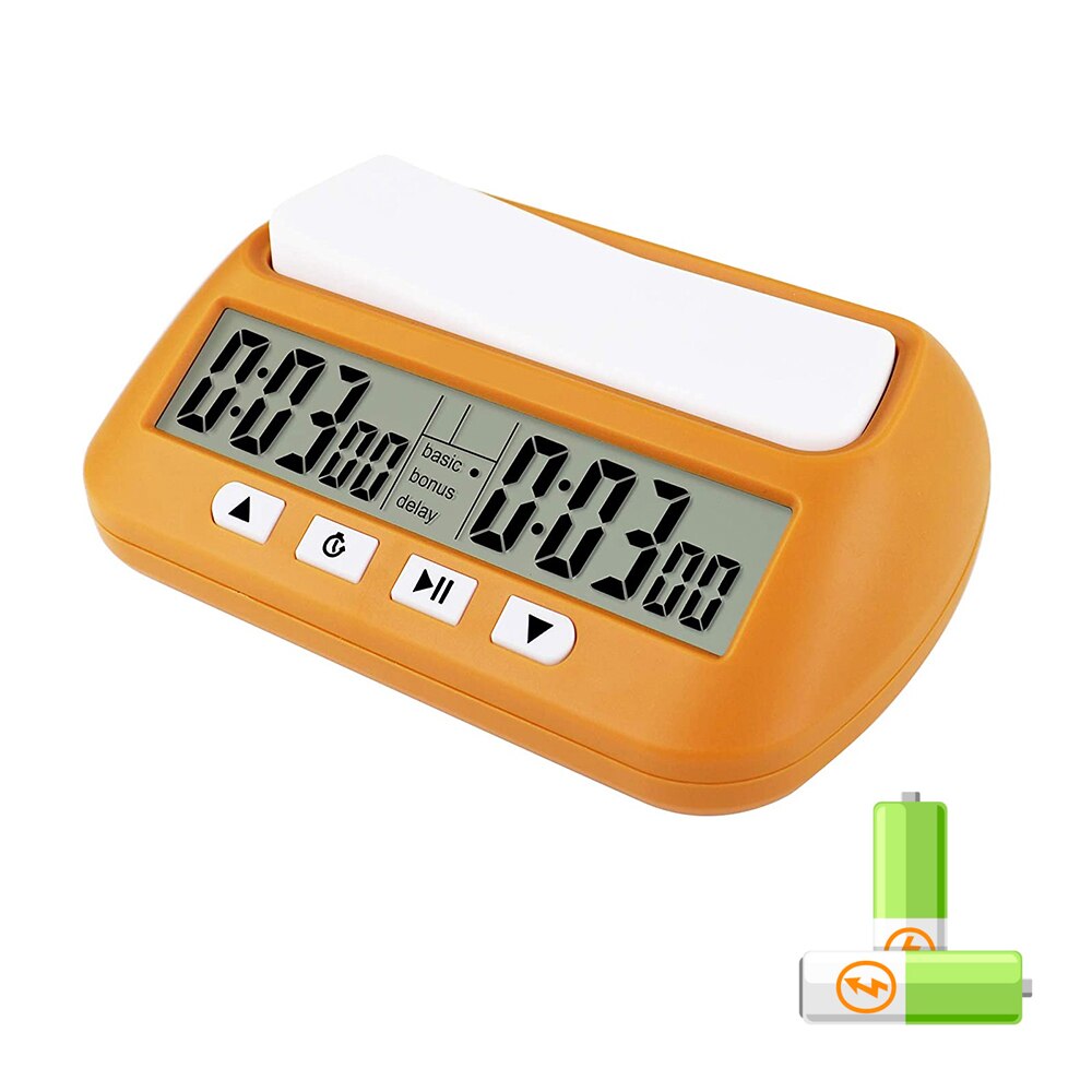 3-in-1 Chess Clock Multipurpose Portable Digital Chess Clocks Count Up Down Timer Chess Game Timer Stop Timer: Orange