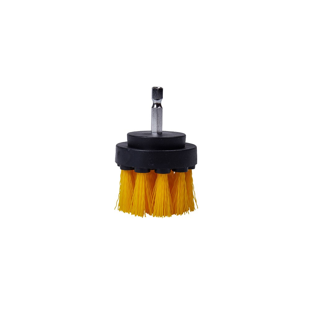 Elektrisk borebørste sæt magt skrubberbørste plast rund rengøringsbørste til tæppe bildæk slibning poleringsværktøj: 2 tommer