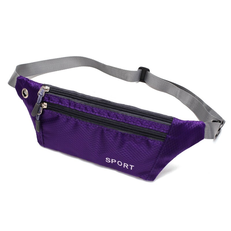 Fanny Pack Vrouwelijke Sport Mode Waterdicht Borst Handtas Unisex Heuptas Dames Taille Packs Buik Riem Tassen portemonnee: purple