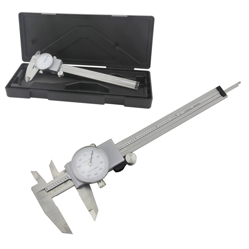 6" Inch Steel 3-Way Measurement Dial Caliper .001" Shock Proof SAE .