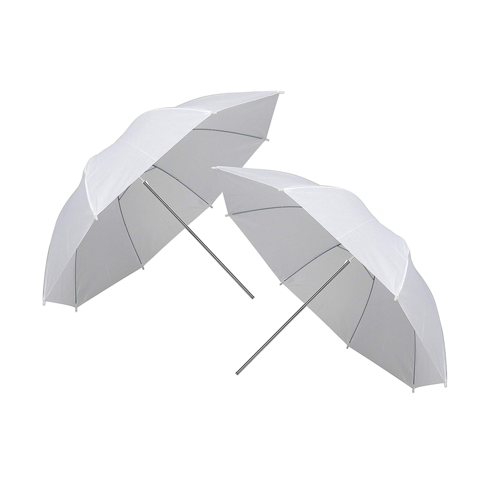 2 stk 33in 83cm blitz gennemskinnelig hvid blød paraply fotostudie tilbehør