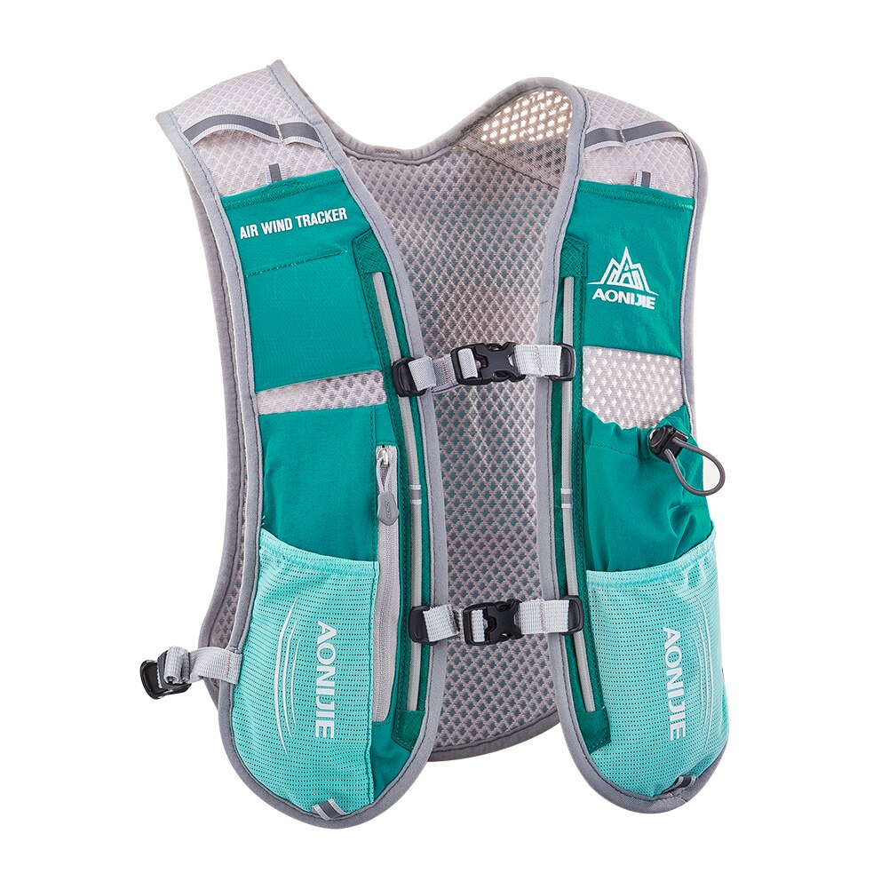 AONIJIE-mochila de hidratación de 5L, chaleco, arnés con vejiga de agua de 1.5L, Frasco blando de 500ml, senderismo, Camping, correr y Maratón