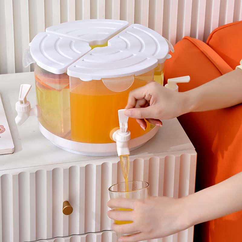 Hervidor de agua fría giratorio de 5.5L, distribuidor de bebidas para el hogar, tetera de frutas, cubo de agua fría, juego de bebidas