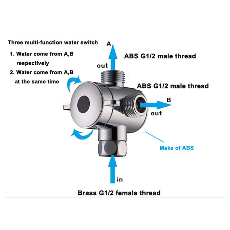 Smesiteli Vulventielen 3 Manier Douchekop Omschakelklep-G1/2 "Drie Functie Schakelaar Adapter Valve voor wc Bidet Onderdelen