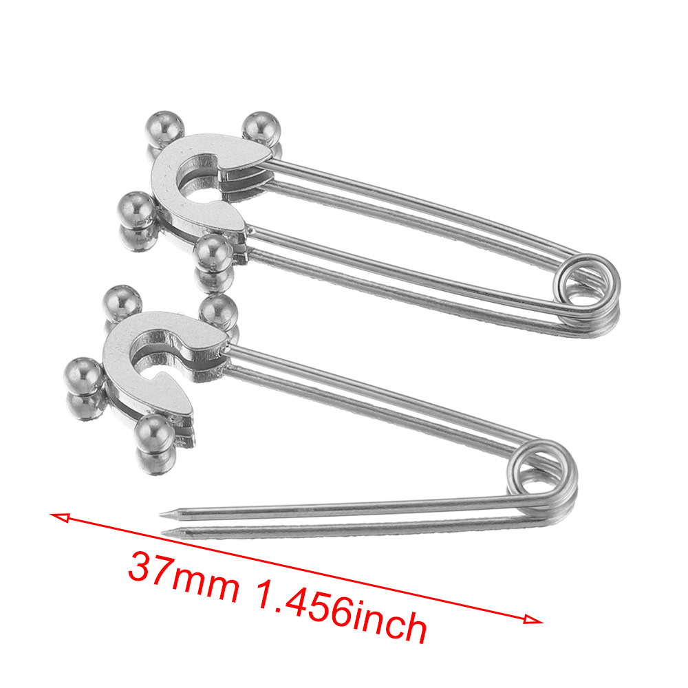 Alfileres de seguridad de acero inoxidable para ropa, broche de costura chapado en oro, insignia artesanal, accesorios para hacer joyas, 5 uds.: Negro