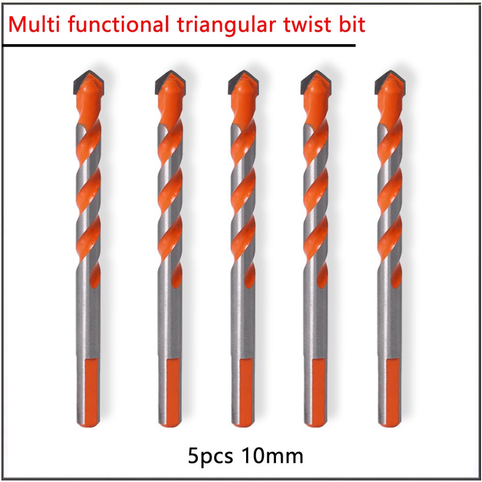 5 stk 5 6 8 10 12mm trekantet bit multifunktion trekant bit super hård legeret beton cement træ boring elektrisk bor: 5 stk 10mm