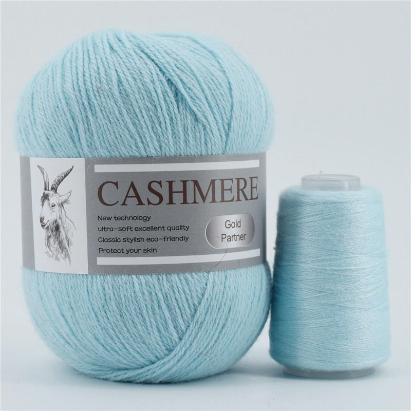Hilo de tejer de 3 capas, hilo de Cachemira de estambre fino para camiseta, 1 madeja de 338m y 70g, línea de ganchillo de lana para costura: Gris claro