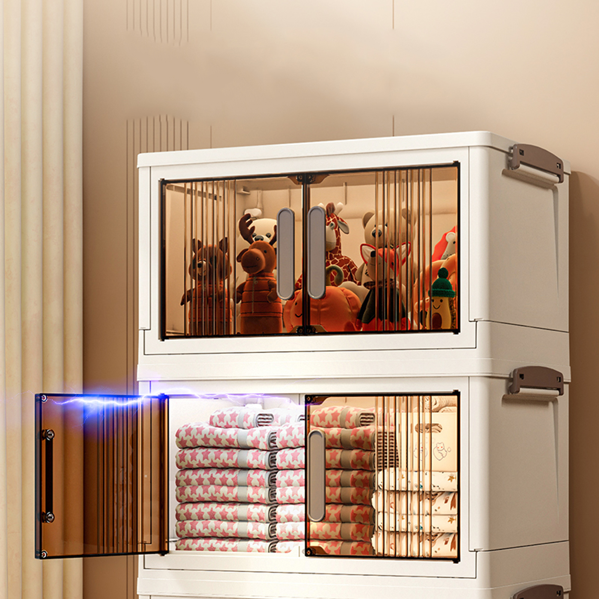 2 lagen/3 lagen/4 lagen/5 lagen 40 cm opvouwbare opbergkast multifunctionele kunststof installatievrije opbergkast met deur extra dikke snacks kleding speelgoed keuken woonkamer opbergkast