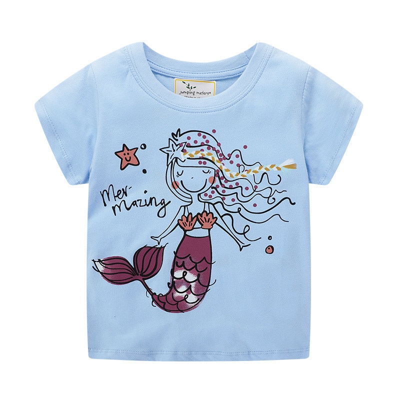 T-shirt sirène d'été pour filles | Vêtements en coton tricoté, à la