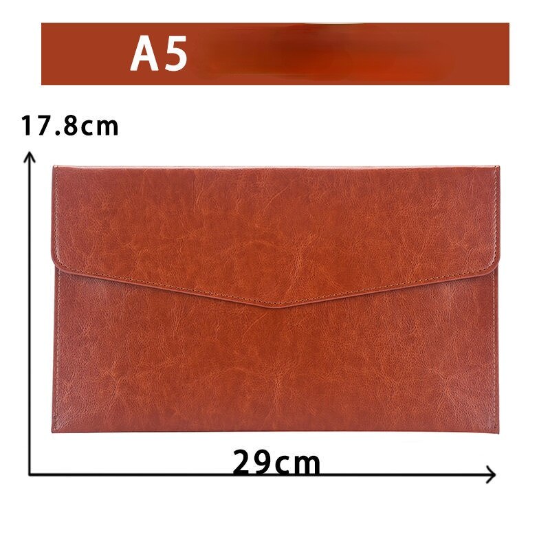 A4 A5 A6 Retro Business Leather Portable File Folder Data Package Document Bag Simplicity Magnetic Button School Office: A5 A