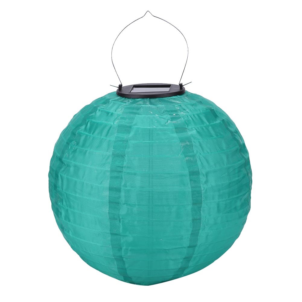 20/25/30Cm Led Solar Lantaarn Lamp Outdoor Festival Party Decor Opknoping Licht Chinese Papier Bal Lampions voor Party Wedding Decor: green