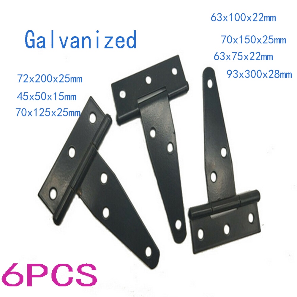 6PCS Tee Hinge Decorative Heavy Duty Galvanized St... Grandado