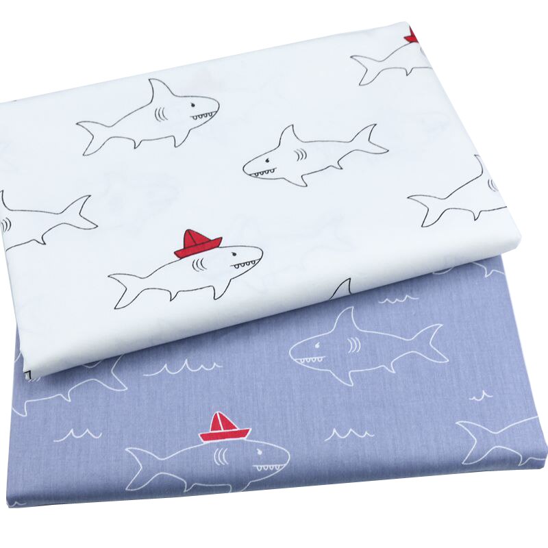 Syunss tissu de bricolage Patchwork | Tissu pour Quilting de bébés criettes coussins pour robe, Tissus de couture, tissu en sergé de corail de requin en coton Tecido