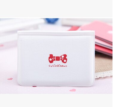 12 Bits Boog-knoop Afdrukken Kaart Geval Meisje Vrouwen Zakelijke Creditcard Houder Lederen Id Kaarthouder Cover kaarthouder Portemonnee: white