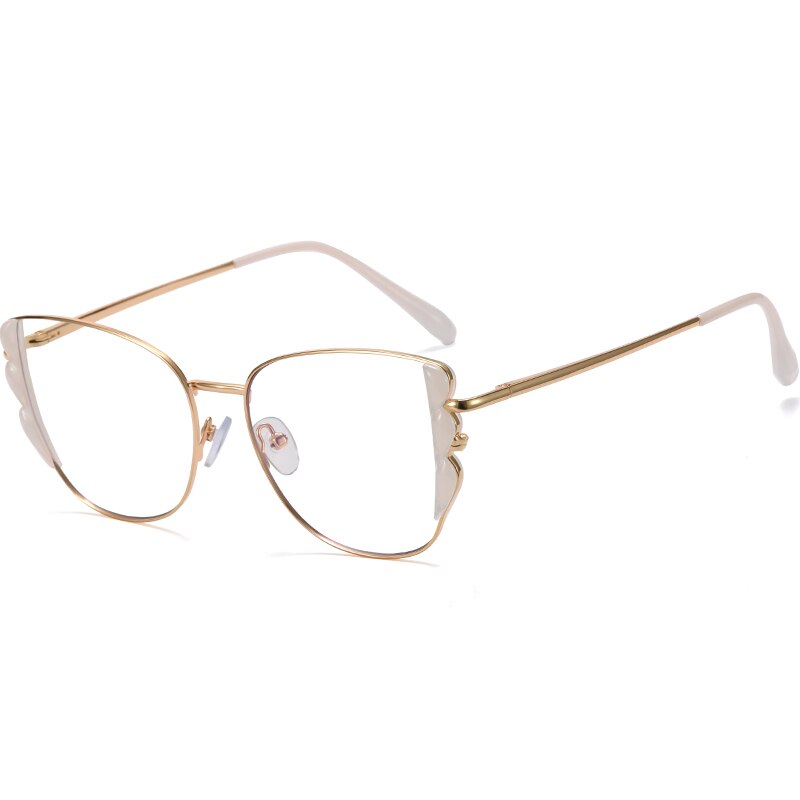 2022 Women Optical Glasses Frame with Recipe Alloy Woman Prescription Eyewear Female Style Full Rim Cat Eye Shape