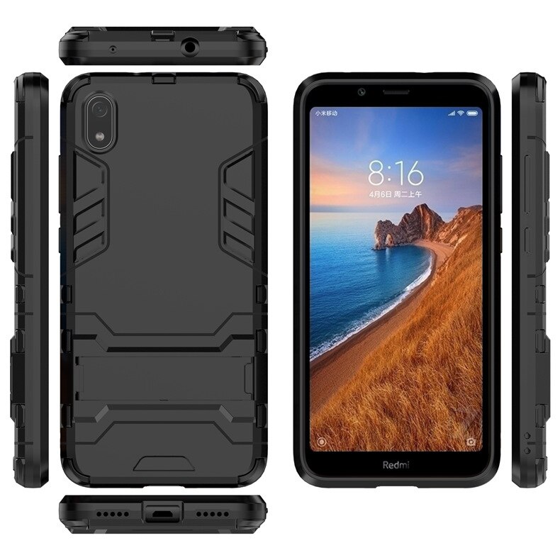 Case for Xiaomi Redmi 7A Case for Redmi 7A Robot Armor Rubber Bumper Shockproof Hard Phone Cover Stand Holder