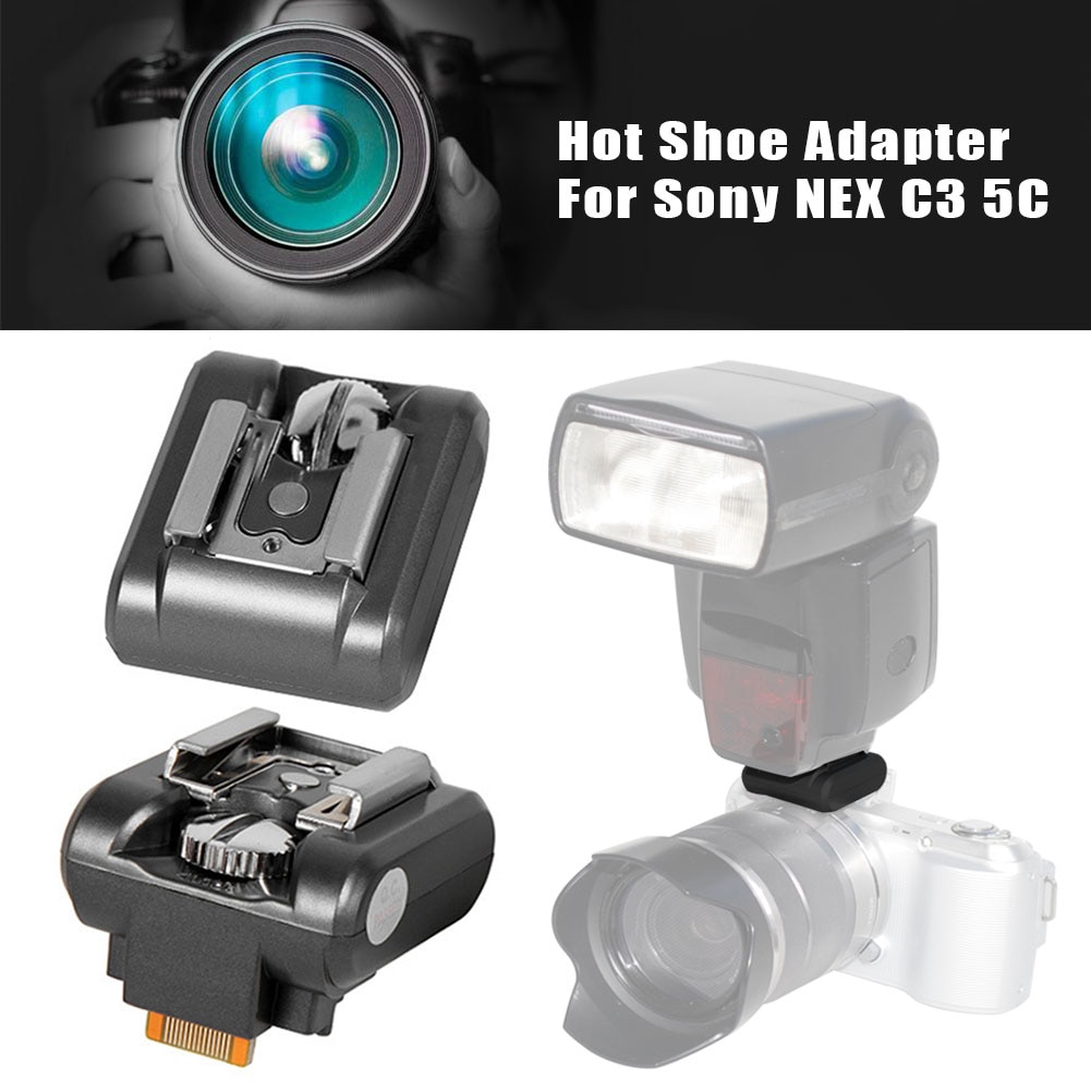 Durable Flash Stand Black Metal Photography Speedlite Mount Converter Holder Shoe Adapter For Sony NEX C3 5C