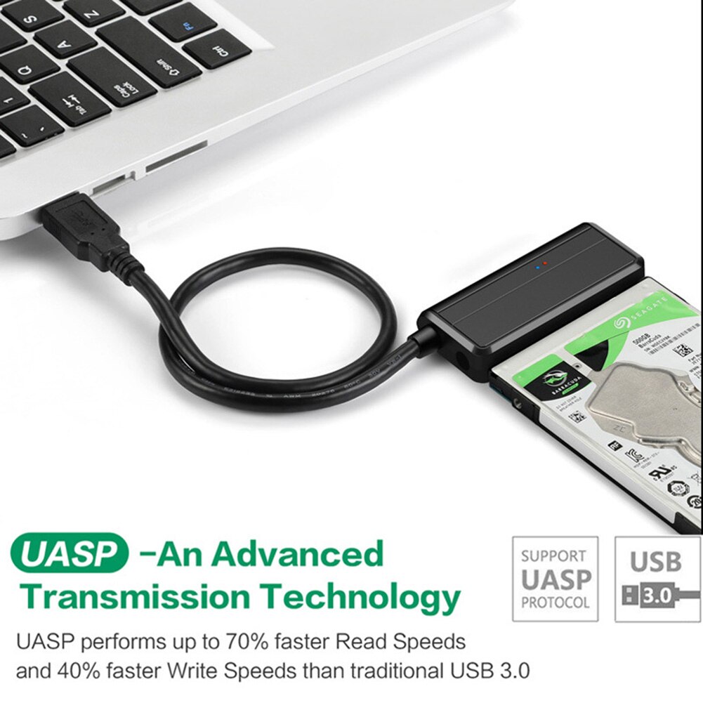 Portable USB 3.0 to 2.5/3.5inch SATA SSD Hard Disk Drive Converter High Speed Transfer Cable Adapter for PC