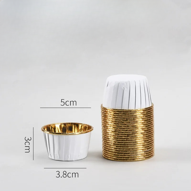 50 Uds. Mini paquete pequeño de papel para tazas de magdalenas, envoltorios para cupcakes, cajas para tazas para hornear, cajas para muffins, herramientas para pasteles DIY, suministros de cocina para hornear