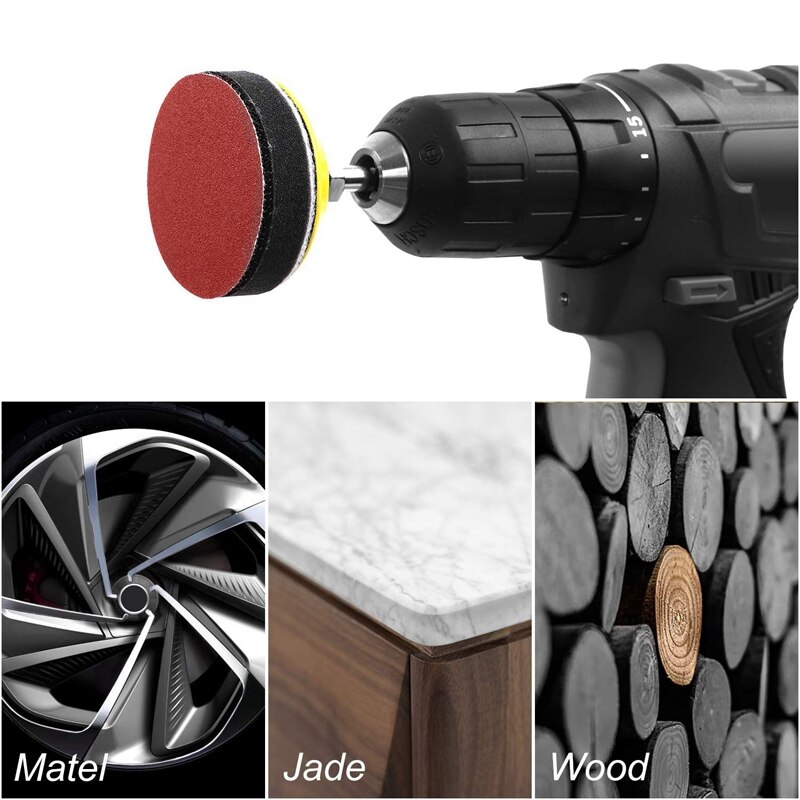 100Pcs 6-Inch PSA Sanding Discs, Self Adhesive Back, Assorted Sandpaper