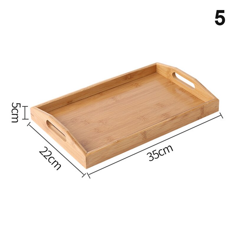 Bamboo Wooden Rectangular Tea Tray Solid Wood Tray Home Dry Tea Tray Kung Fu Tea Cup Tray Wooden Hotel Dinner Plate for food: 5