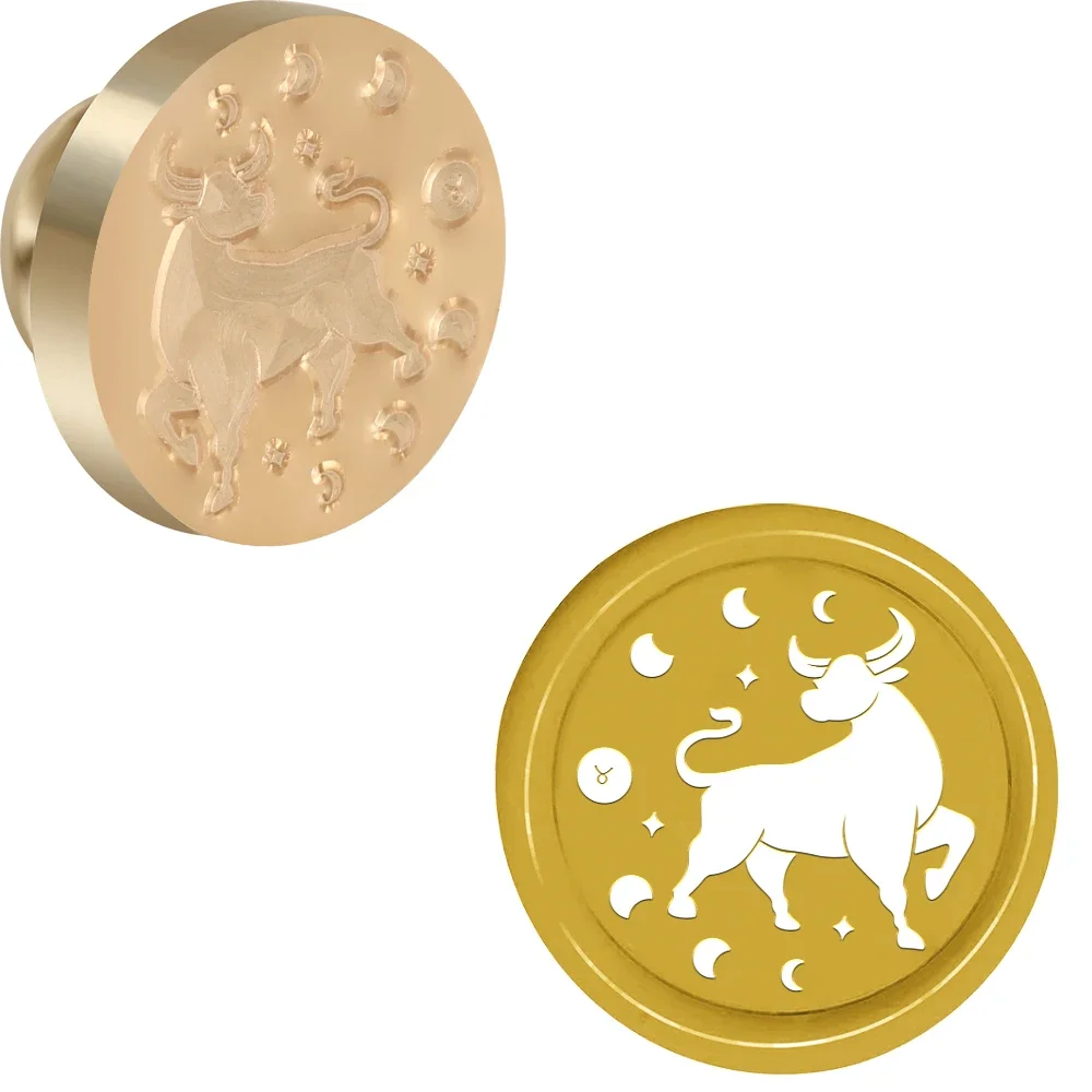 12 stjärntecken vaxstämplar runda avtagbara förseglade mässingsvaxstämpelhuvuden för att dekorera kuvert födelsedagskort anteckningsbok: Lavendel-