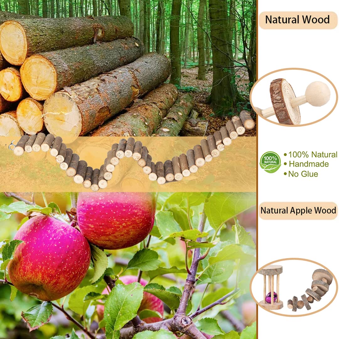 Hamster Toy Hamster Accessories Guinea Pig Chew Toy Long Ladder Bridge Tunnel Hide Willow Ball Play Set Stuff For Hamster