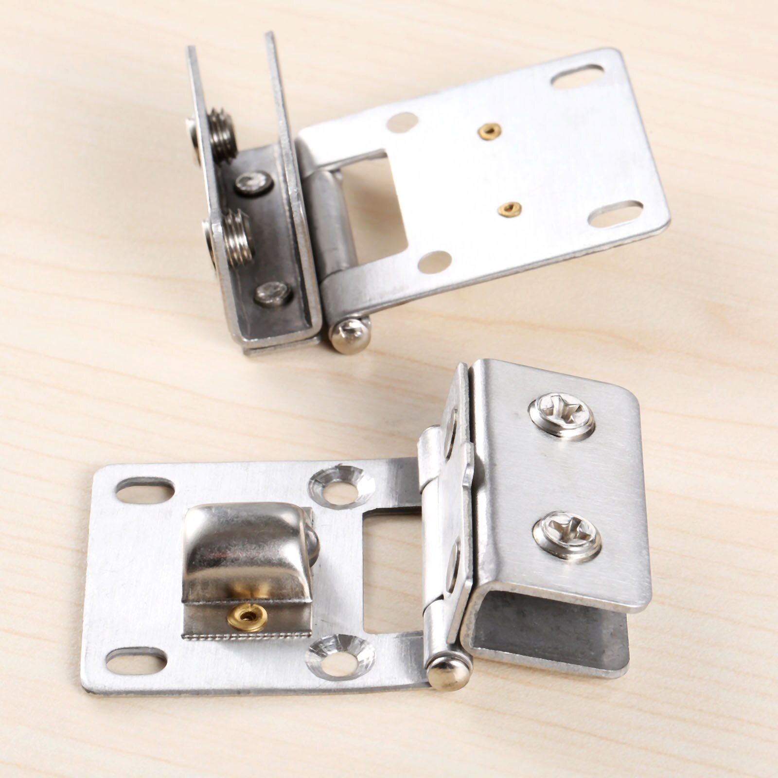 2Pcs Stainless Steel Wall Mount Cupboard Cabinet Glass Door Pivot Hinges Clamp for 5-8mm Thick Glass Shower Furniture Hinge Clip