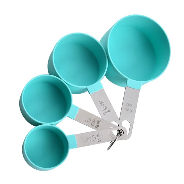 Baking Accurate Measuring Set Measuring Cup and Spoons for Measuring Dry / Liquid Ingredients Kitchen Tool: Blue 2