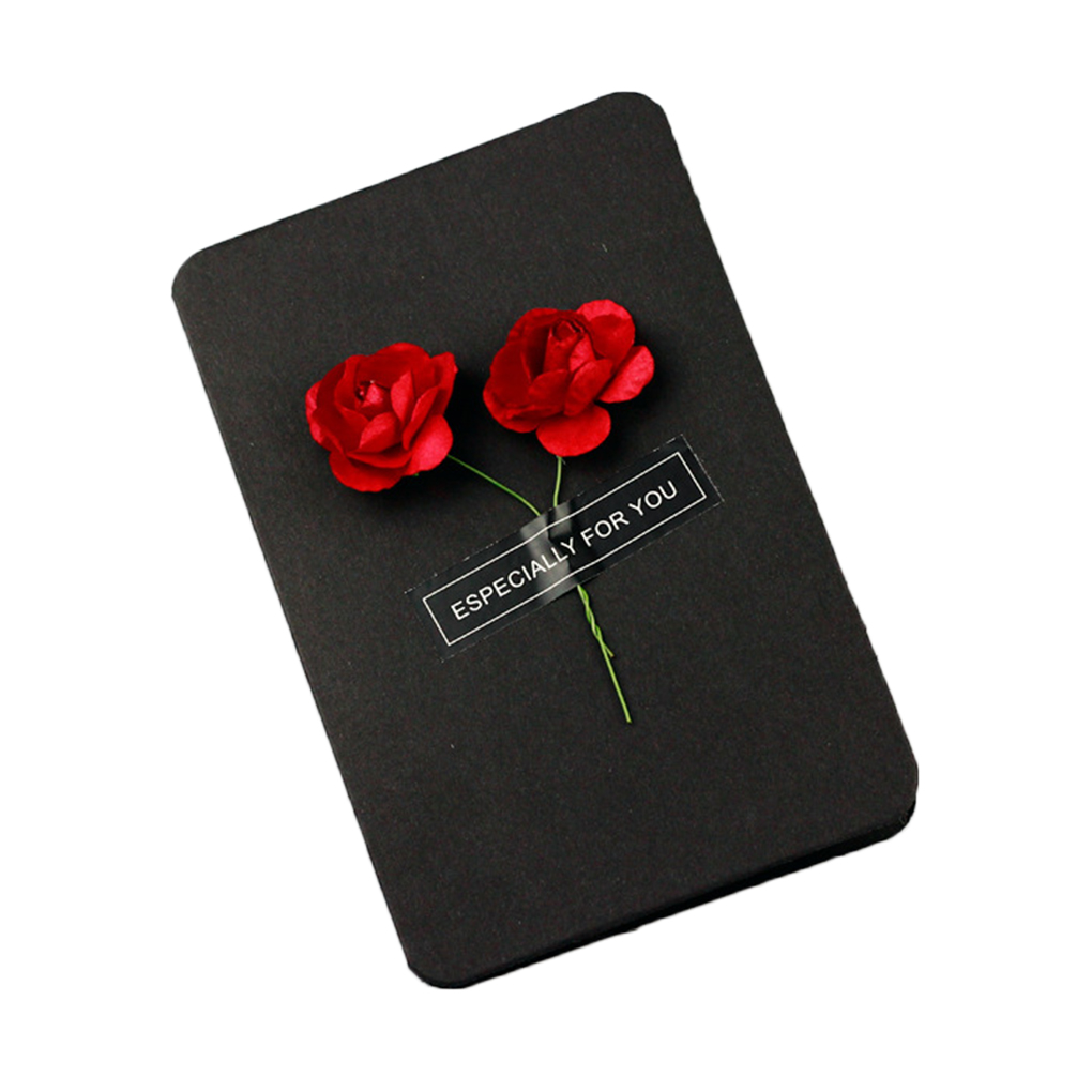 Tarjetas de Felicitación de papel Kraft con sobre hechas a mano, invitaciones de flores secas, suministros de decoración para fiestas de cumpleaños y bodas, bricolaje, nuevas: NO.3