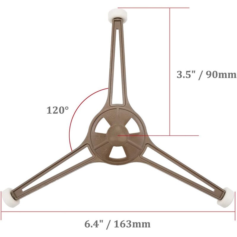 6 piezas plataforma giratoria para microondas anillo Triple brazo bandeja de vidrio soporte guía de rodillos soporte