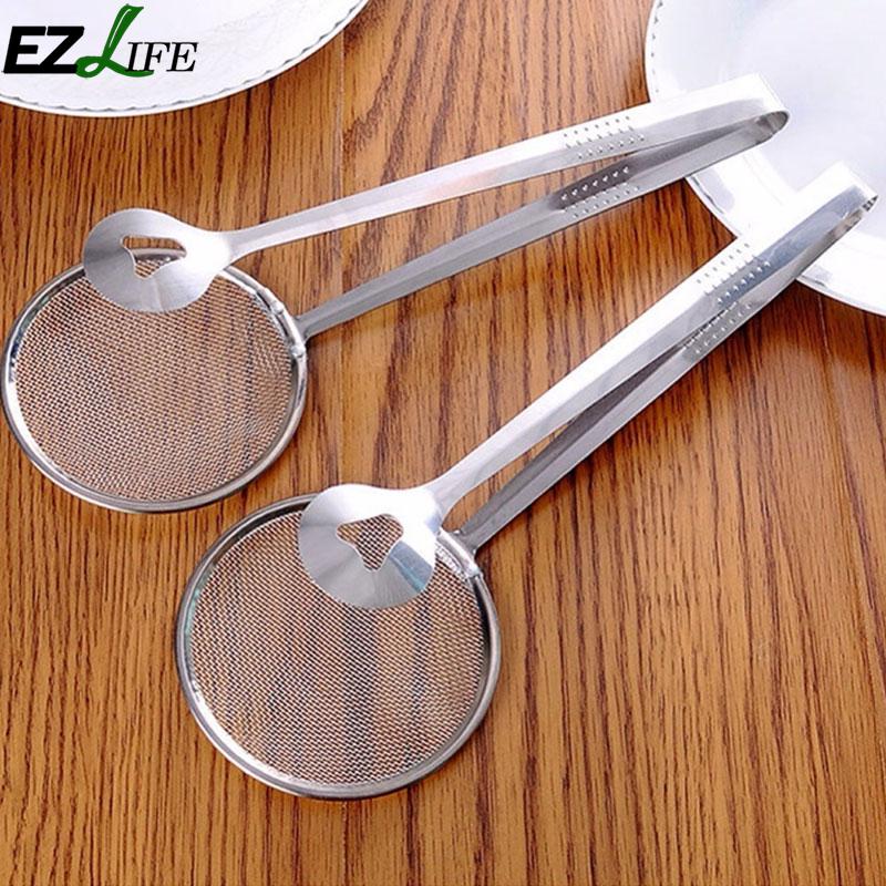 Stainless Steel Spoon Kitchen Oil-frying With Clip Multi-functional Kitchen Strainer Accessories Cooking Tools #83