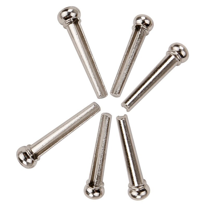 6x akoestische gitaar brug snaar spijker pinnen & 1x 3 in 1 gitaar pen snaar winder + snaar pin trekker + snaar knipper