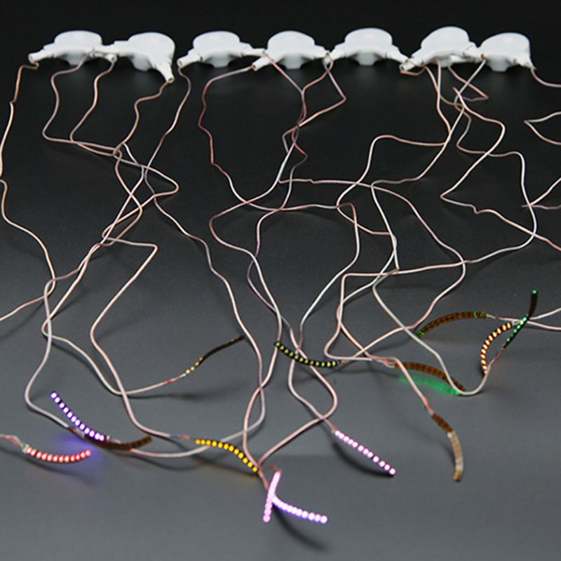 Pestañas postizas con luz LED Unisex, maquillaje de , creativas, hechas a mano, luminosas, para Halloween