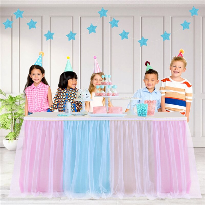 183x77cm Table Skirts Birthday Tulle Table Skirting Wedding Party Tutu Table Skirt Baby Shower Halloween Party Home Decor