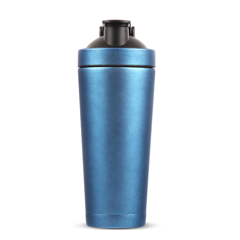 Stainless Steel Protein Shaker Bottle Sports Water Bottle Shaker Cup Double Wall Vacuum Insulated Coffee Mug Thermos BPA Free: Blue