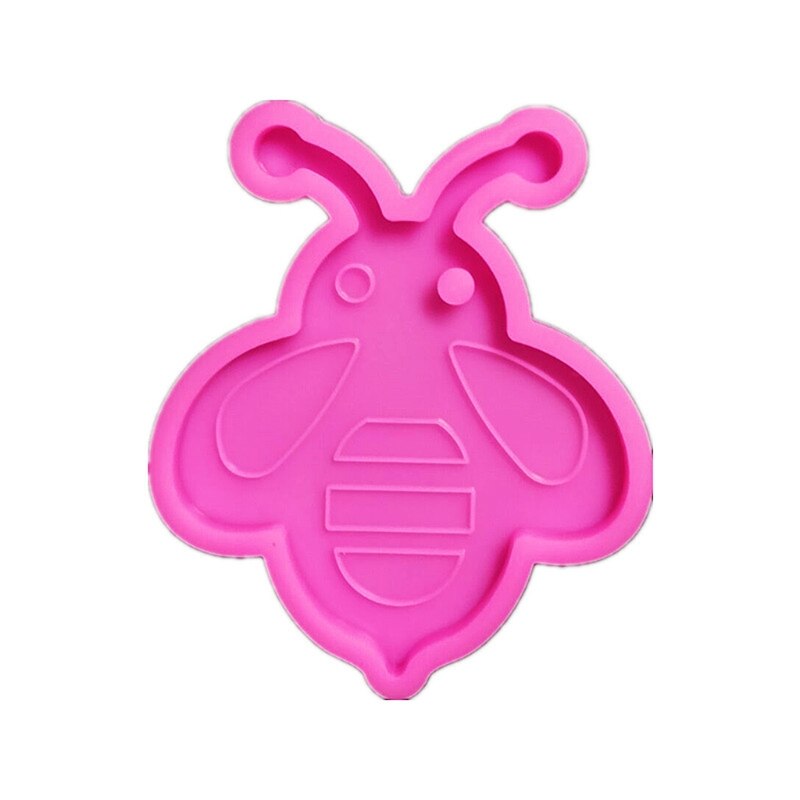 Bee Keychain Epoxy Resin Mold Honeycomb Necklace Pendant Silicone Mould DIY Crafts Jewelry Casting Tools