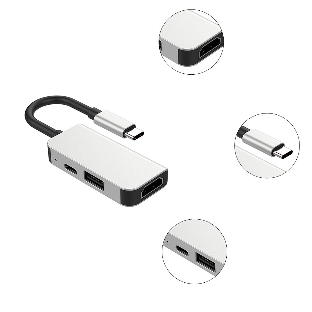 USB typ C 3.1 robić HD 2 USB 3.0 stacja dokująca 3 w 1 USB C Centrum adapter 4K wideo PD konwerter ładowania dla Macbook/zawodowiec