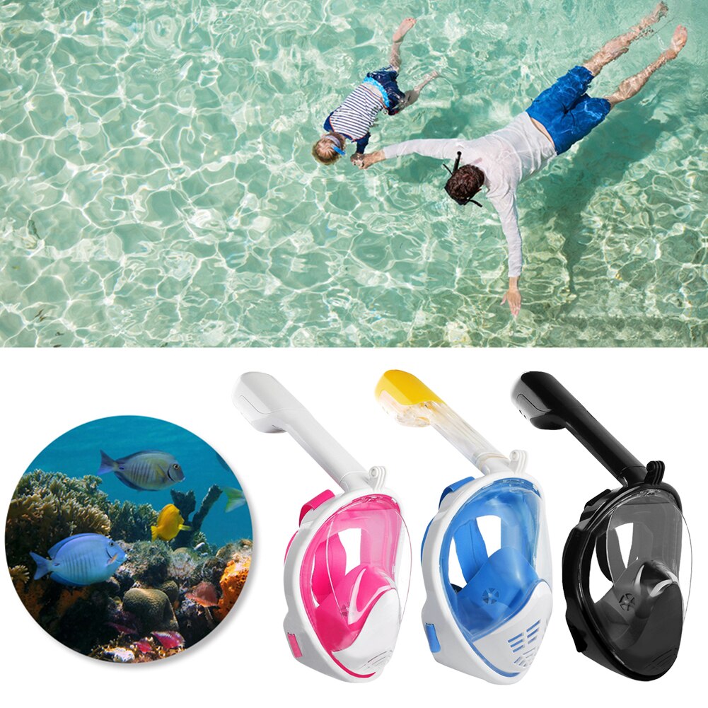 Full Face Scuba Snorkeling Mask Adults Kids Anti-fog Snorkeling Mask Underwater Diving Mask Swimming Training Equipment