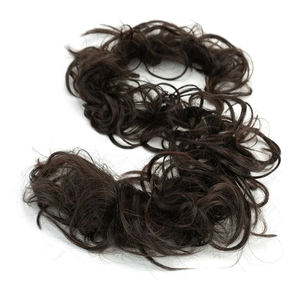 Chignon synthétique en désordre morceau de cheveux bouclés ondulés chouchous Extensions longues Extensions de queue de cheval queue de cheval envelopper autour du chignon cheveux: green
