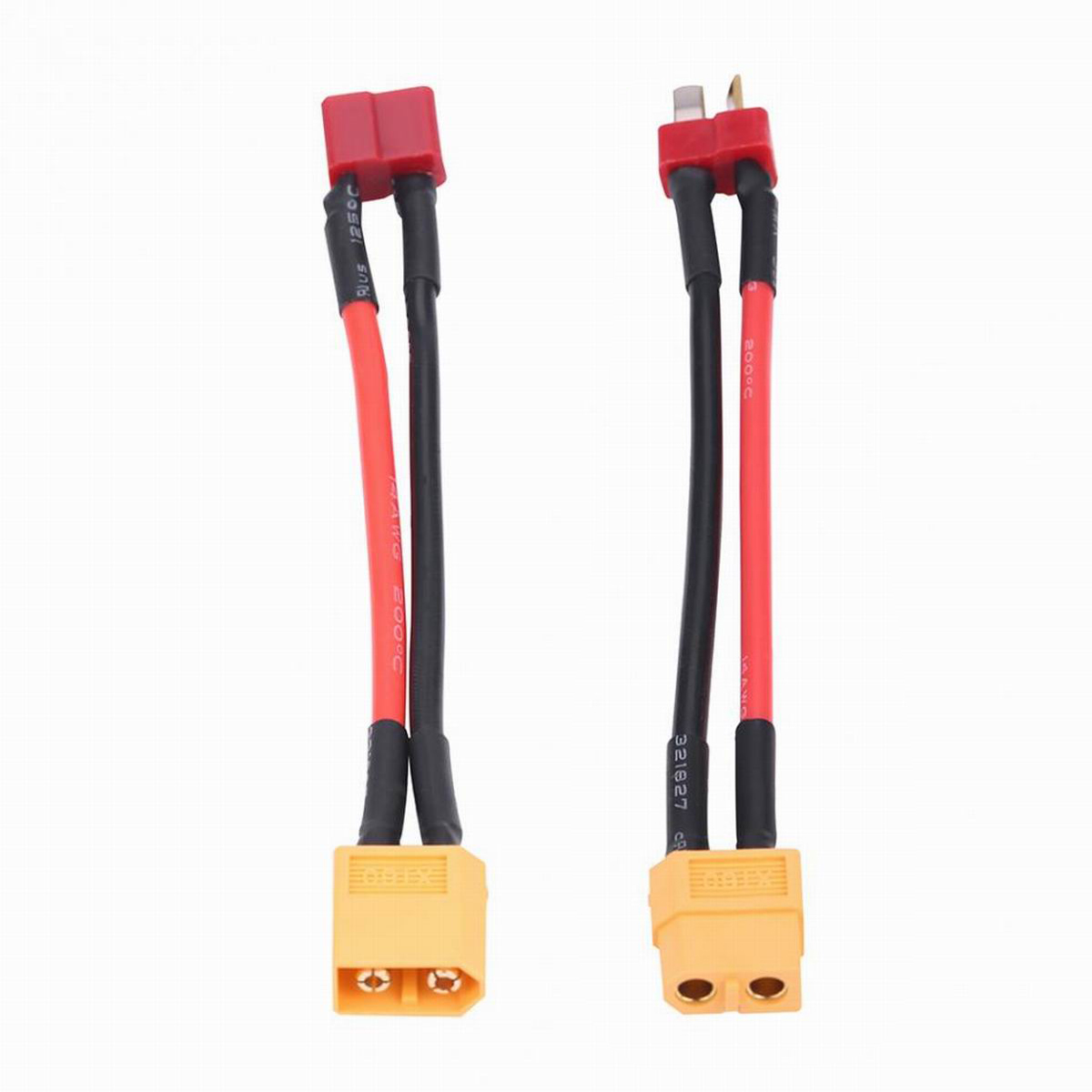 2 szt. XT60 / XT-60 kobiecy męski wtyk typu T (lub XT60 męski na żeński T) Adapter (styl dziekan) kabel do ładowarki 5CM 14AWG: Colorful