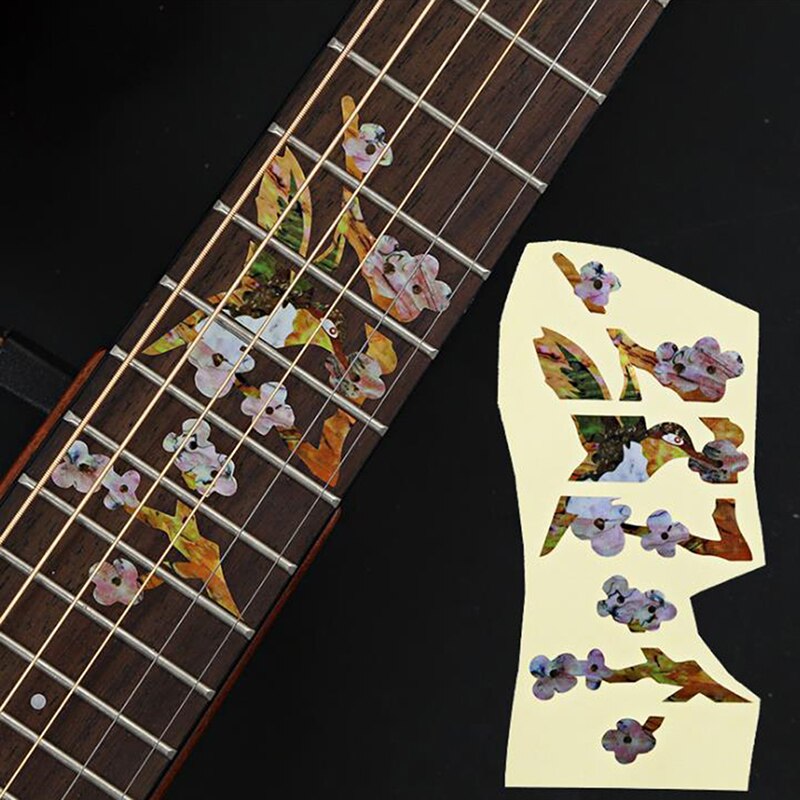 1 unidad de diapasón de guitarra pegatinas para mástil de guitarra PVC pegatinas decoración para guitarra