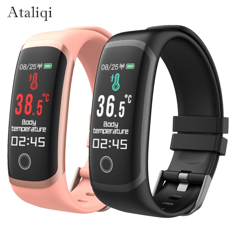 Smart Armband Horloge Thermometer Bloeddrukmeting Sport Polsband Activiteit Fitness Tracker Slimme Band Voor Android Ios