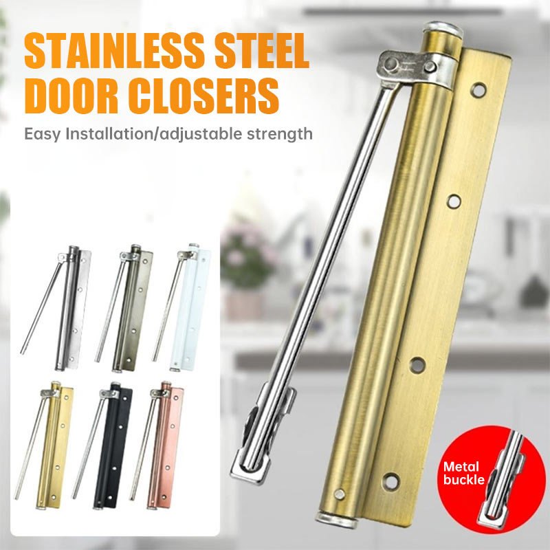 Adjustable Door Closers Surface Mounted Automatic Stainless Steel Spring Closing Door Closer Fire Rated Door Stopper Hardware