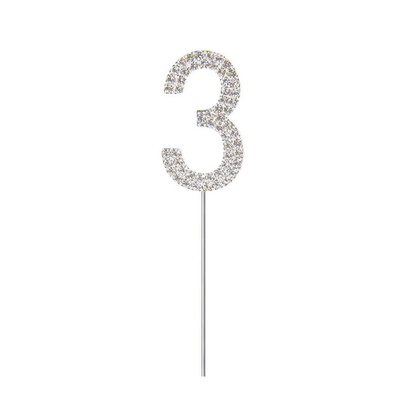 Glitter Alloy Rhinestone 0-9 Number Cake Toppers Gold Silver Digital Cupcake Topper Wedding Birthday Party Dessert Decorations: MINT GREEN