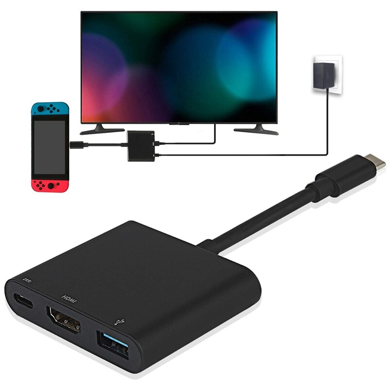 Hdmi Usb C Hub Adapter Voor Nintendo Switch, 1080P Type C Naar Hdmi Converter Dock Kabel Voor Nintendo Switch