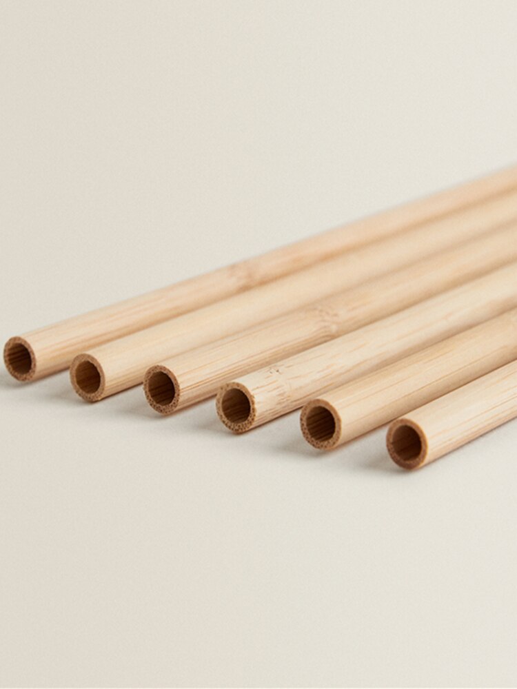 Bambusowe słomki (zestaw 6 sztuk) artykuły gospodarstwa domowego robić picia słomki robić picia