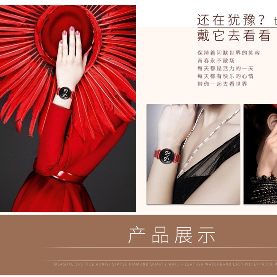 Meisjes trend elektronisch dameshorloge casual ronde led touchscreen dameshorloge magneetband damesstudentenhorloge