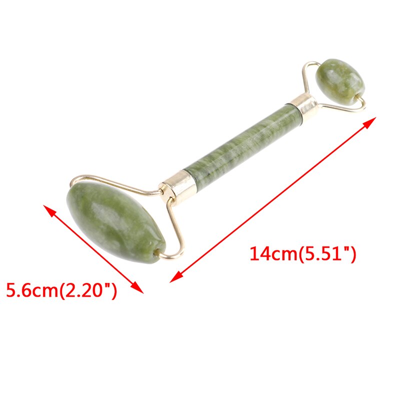 1Pcs Gezicht Massager Jade Gezicht Roller Double Head Groen Facial Massage Roller Gezicht Hals Dunne Rimpel Verwijderen Gezicht lifting: 3