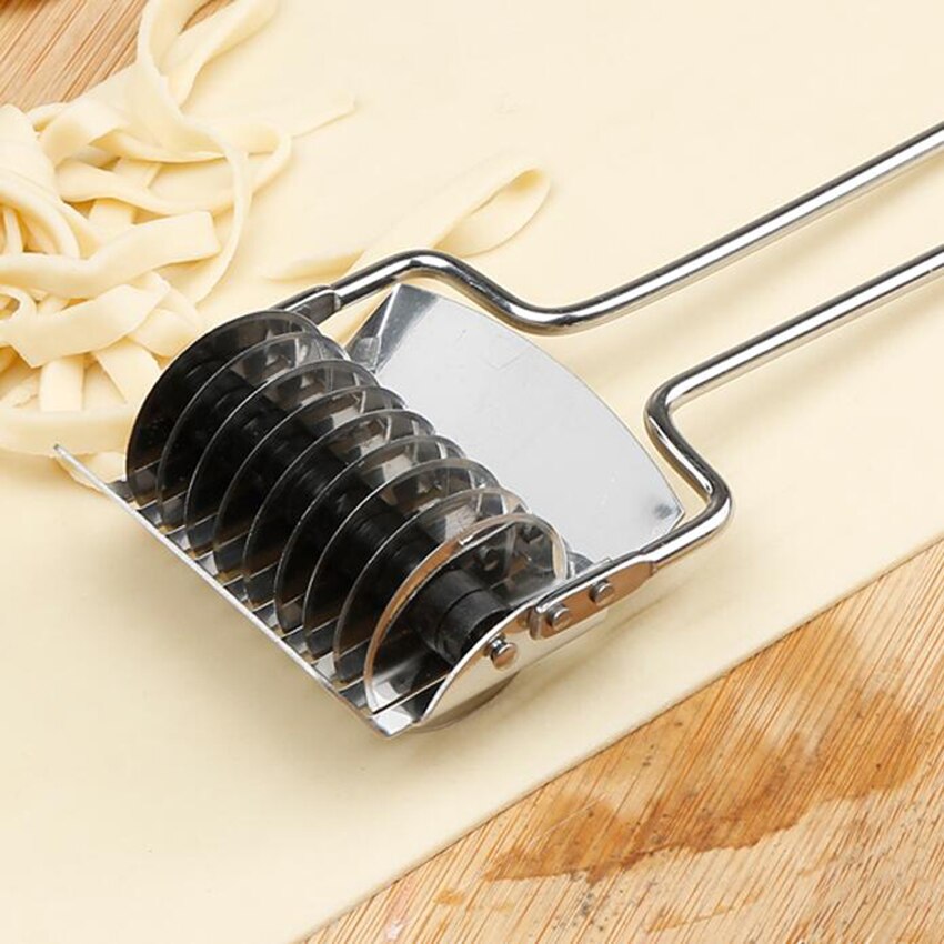 1 stk rustfrit stål spaghett noodle maker gitter roller docker dej cutter værktøj køkken hjælper diy dej skæreværktøj